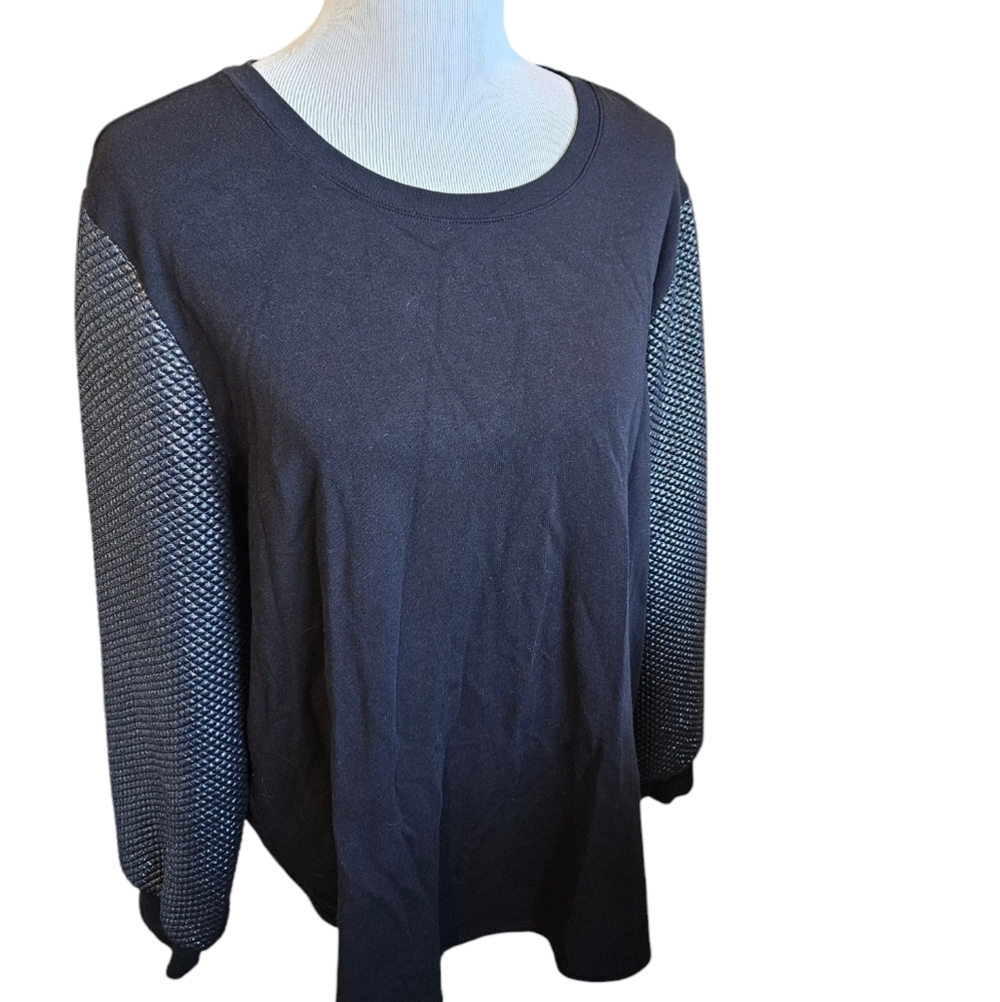 Zenergy foil sleeve lightweight sweater shirt chicos XXL.
